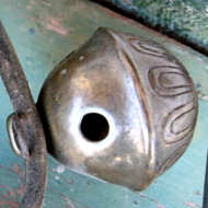 Antique Sleigh Bell SOLD SEPARATELY Vintage Small Bronze Jingle Sleigh Petal Bell Loop Shank
