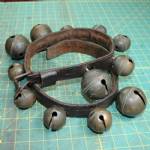 Vintage lined neck strap with 12 early 1800s bells