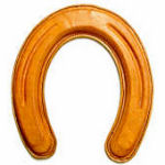 Leather-covered horseshoe